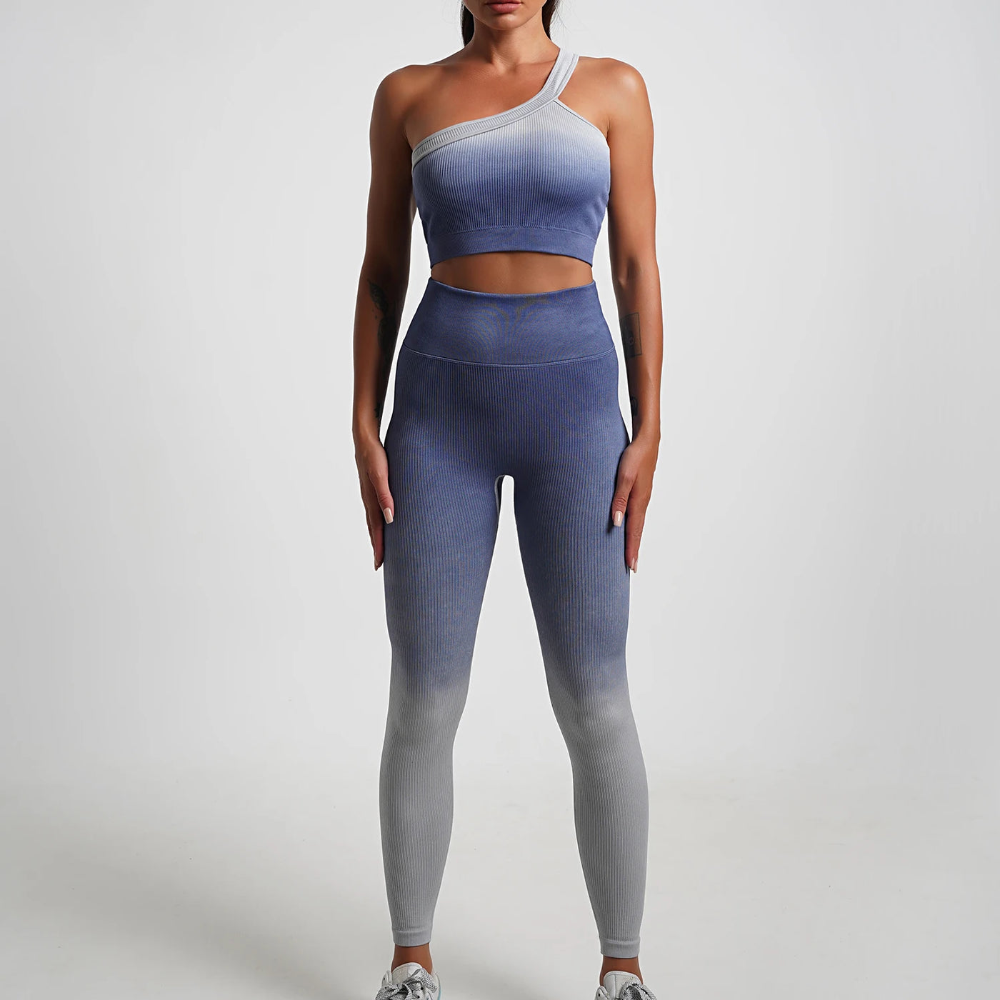 Malibu Seamless One Shoulder Gradient Women's Fitness Set | Various