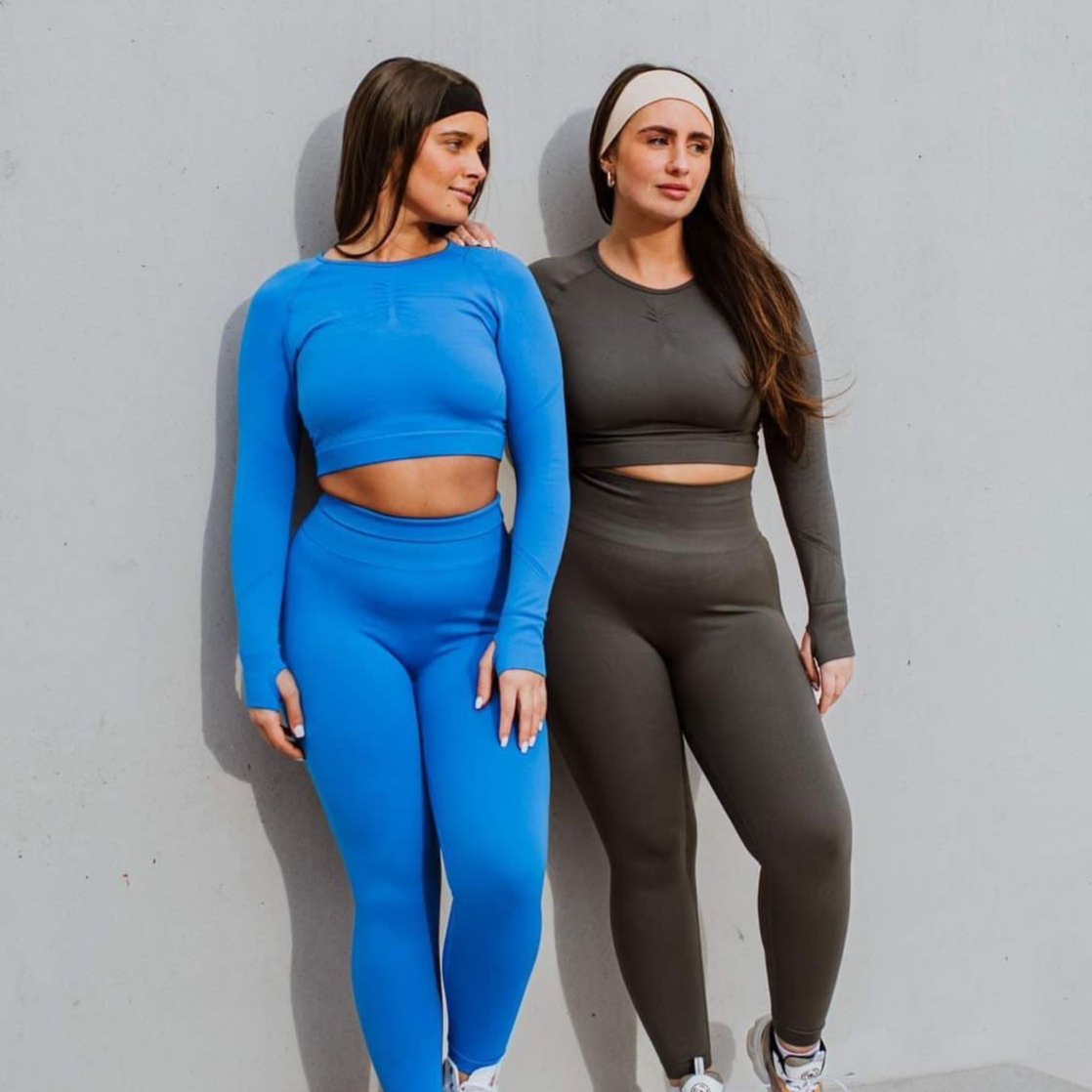 Capri Two Piece Seamless Women's Long Sleeve Activewear Set| Various