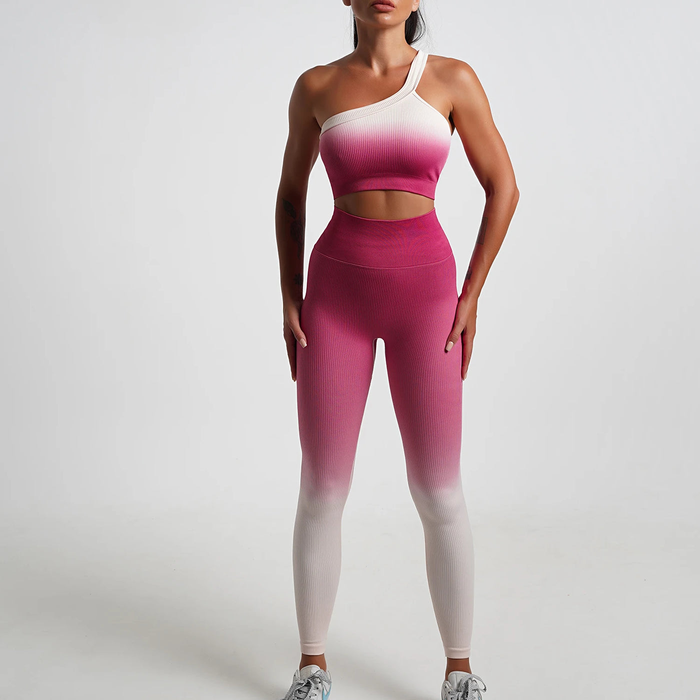 Malibu Seamless One Shoulder Gradient Women's Fitness Set | Various