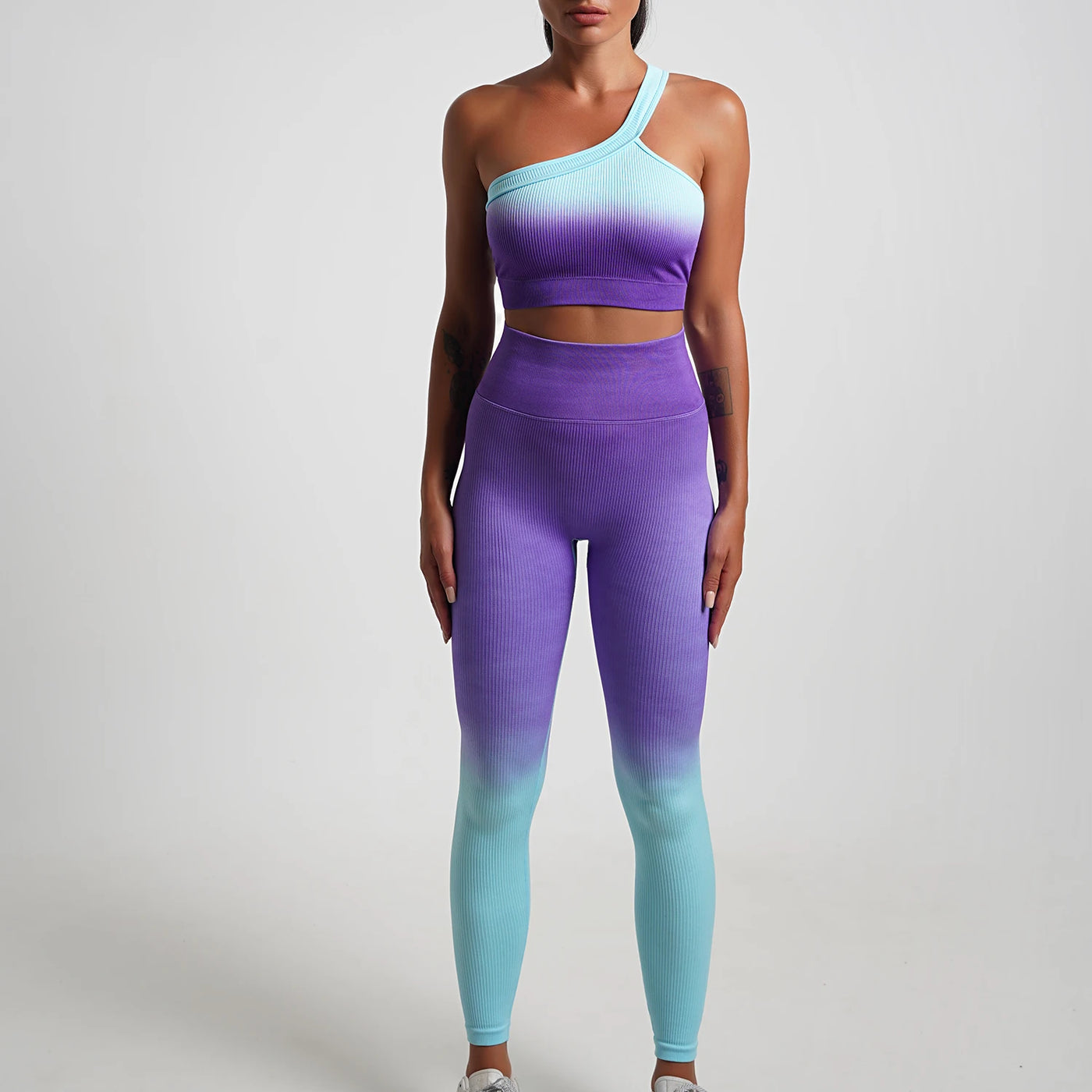 Malibu Seamless One Shoulder Gradient Women's Fitness Set | Various